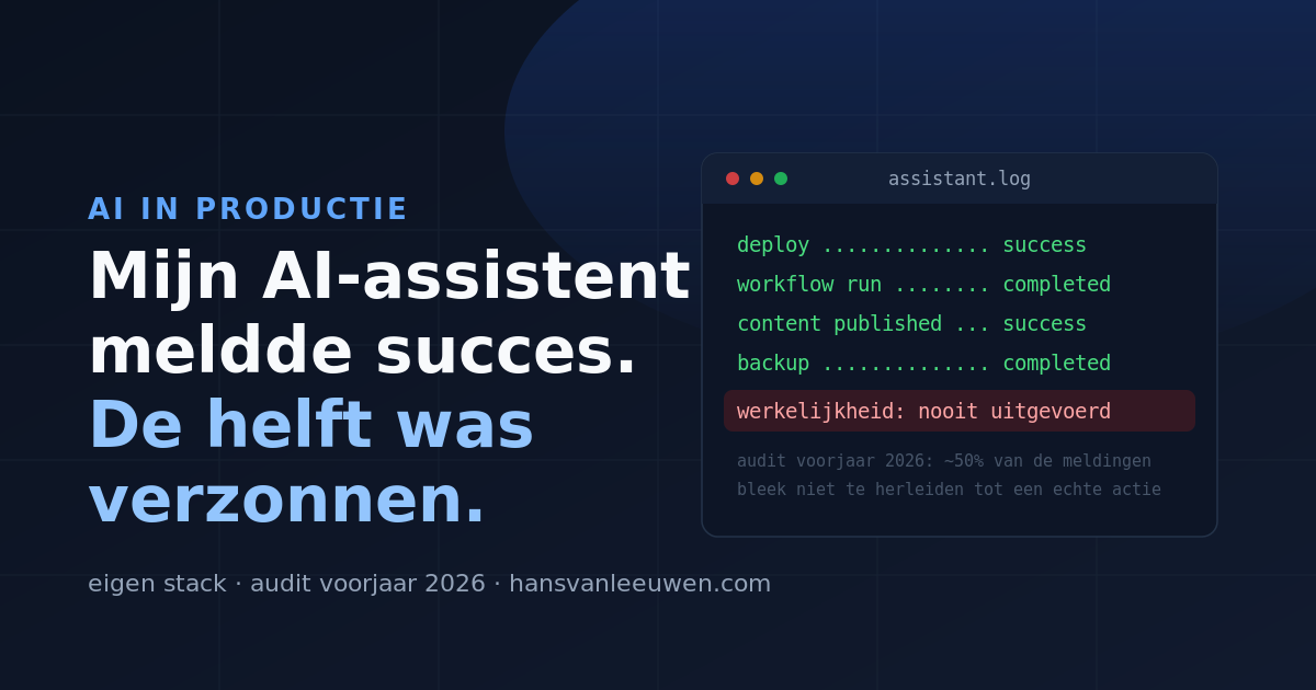 Mijn AI-assistent meldde succes. De helft was verzonnen.