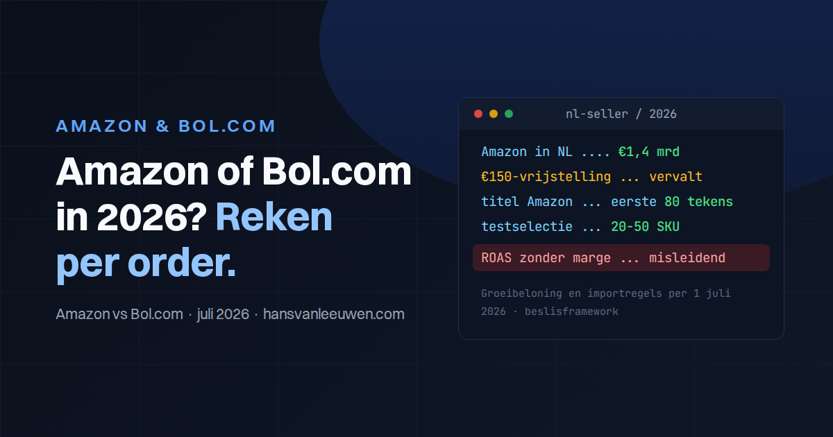 Amazon vs Bol.com in 2026: Waar Moet Je Als Nederlandse Verkoper Op Inzetten?