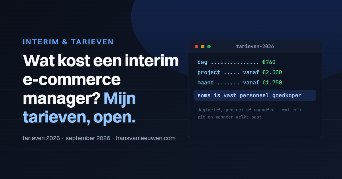 Wat kost een interim e-commerce manager in 2026?