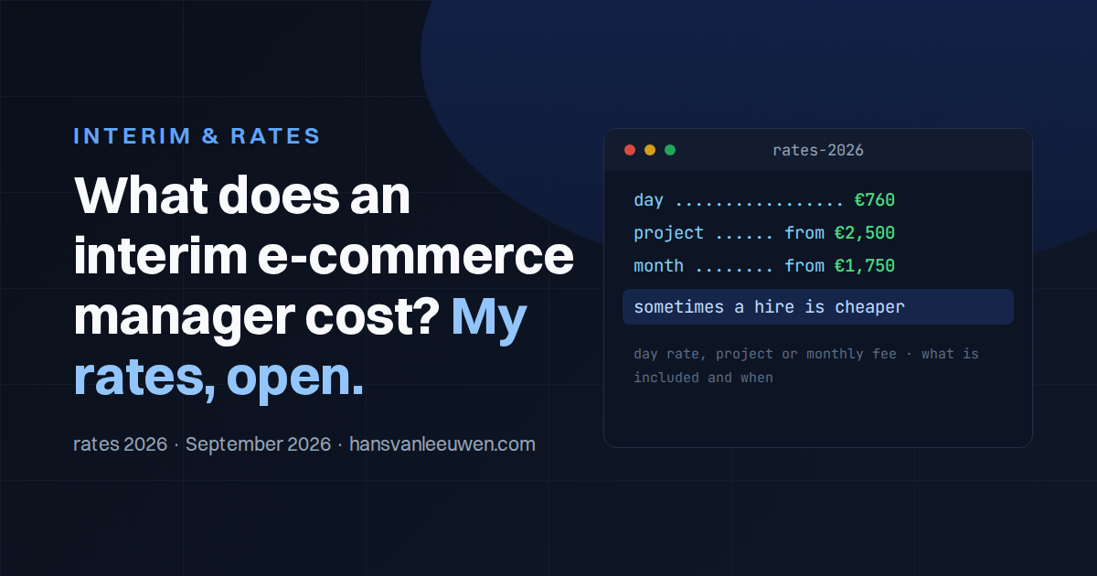 What does an interim e-commerce manager cost in 2026?