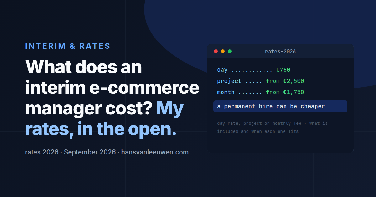 What does an interim e-commerce manager cost in 2026?