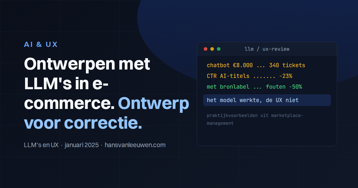 Ontwerpen met LLM's in e-commerce: een praktisch UX-framework dat wél werkt