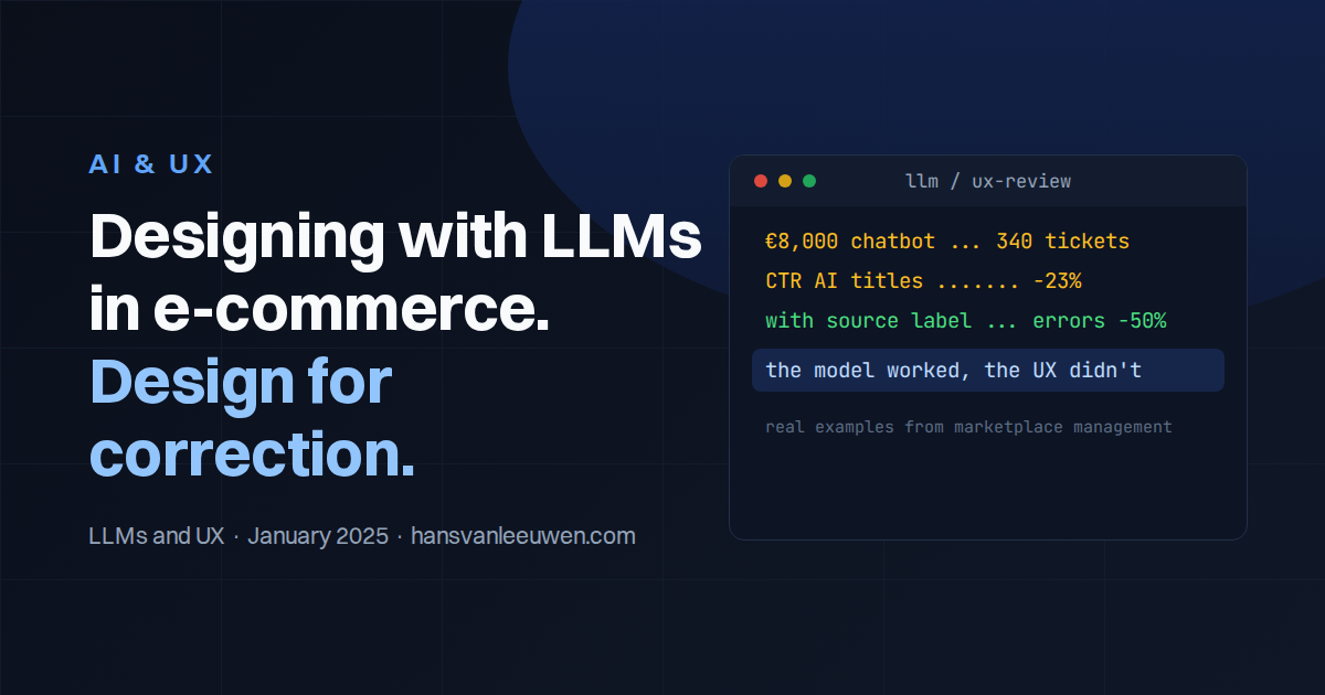 Designing with LLMs: A UX Framework for E-commerce