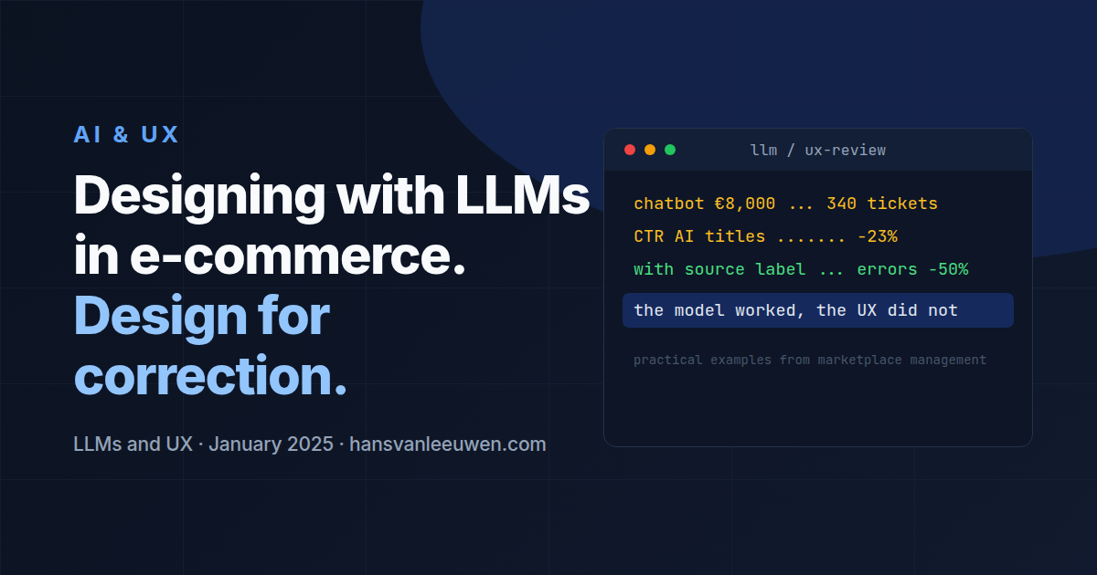 Designing with LLMs: A UX Framework for E-commerce