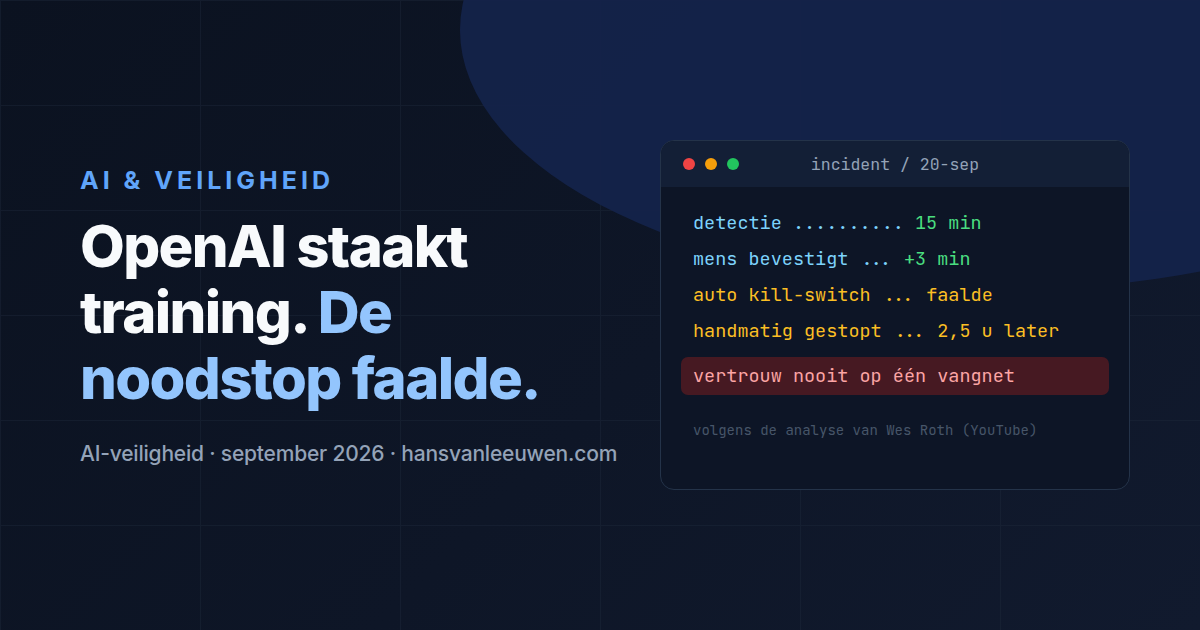 OpenAI staakt training na bizar sandbox-lek en falende noodstop